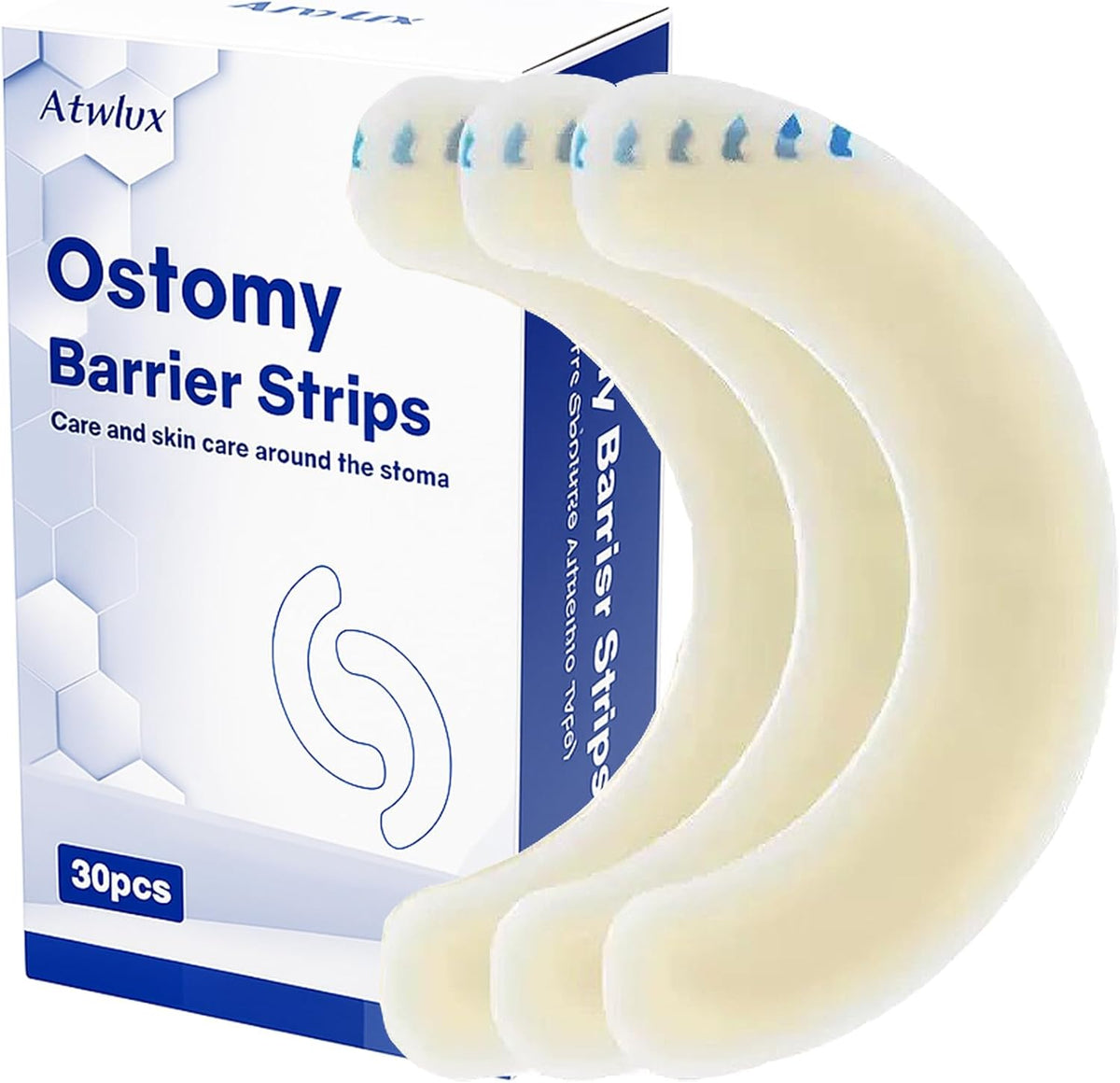 Carbou ostomy barrier strips medical hydrocolloid box front view for stoma care accessories
