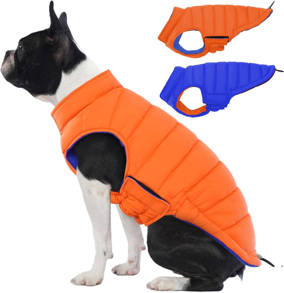 Lelepet Reversible Dog Coat Waterproof Dog Jacket Windproof Puffer Vest for Winter Warm Lightweight Coats for Large Dogs Adjustbale Hook & Loop Pet Apparel with Leash Hole, Pitbull, Wine Red, XL - Image 13