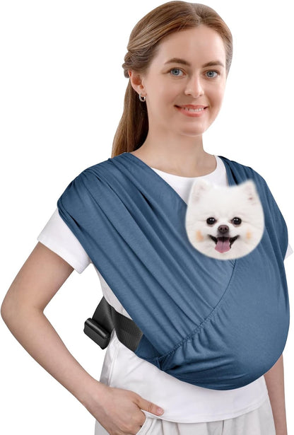 CUBY Swaddle Dog Sling Carrier for Small Dogs, Front Pet Sling Carrier Chest,Hands Free Adjustable Cat Sling Carrier Soft Cotton Reducing Pain Puppy Sling Carrier for Small Pet Up to 10lb (Dark Gray) - Image 9
