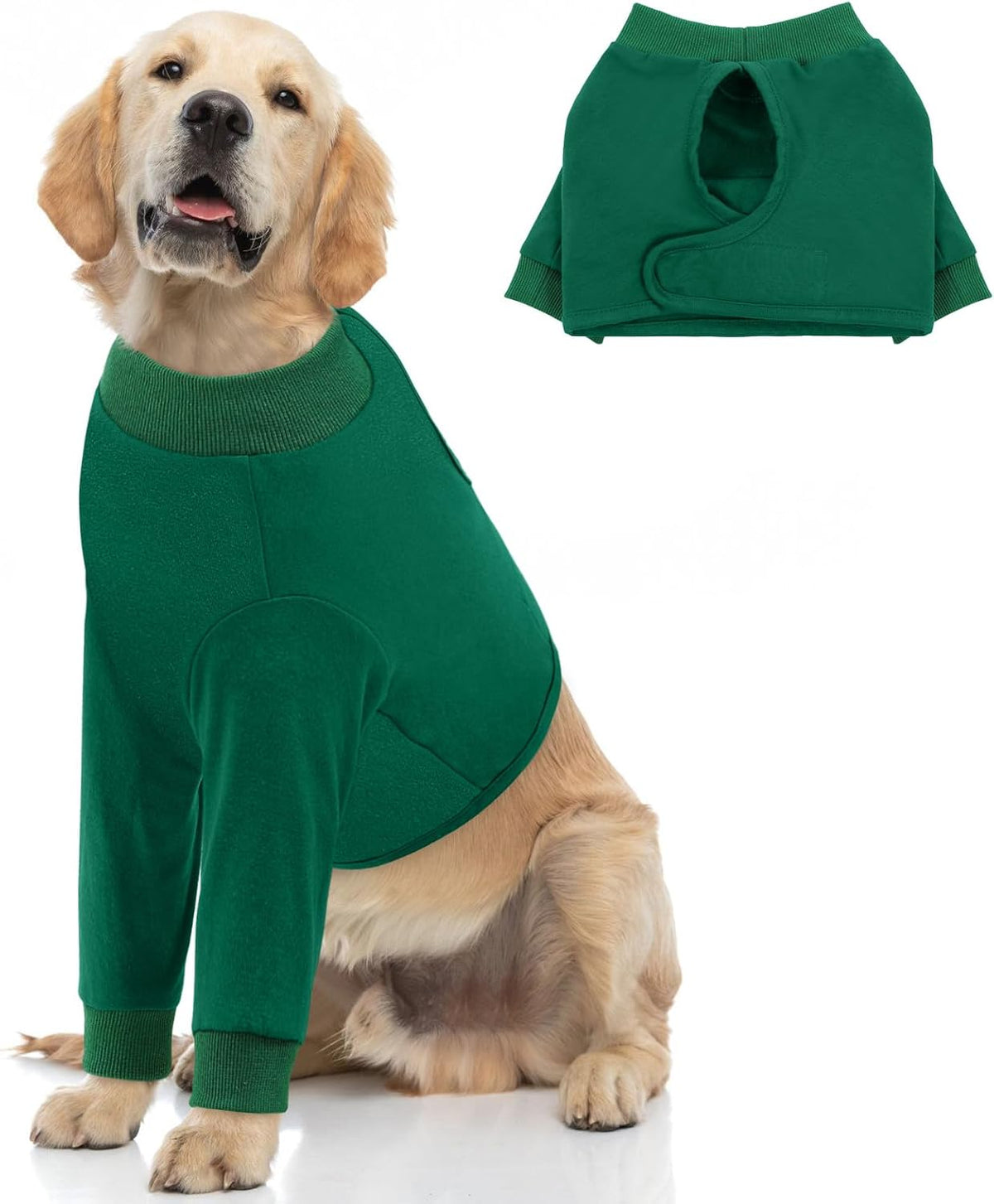 Queenmore Dog Surgery Recovery Sleeve Front Legs, Breathable Dog Recovery Sleeve, Elbow Protector Pet Cone Alternative After Surgery, Green, M - Image 13