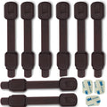 BAOWEIJD child safety cabinet locks front view pack of eight brown baby proofing latches