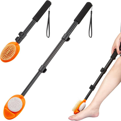 Lyigeol 3-in-1 foot scrubber with pumice stone and adjustable handle