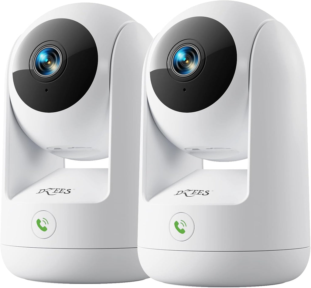 Dzees 2K Indoor Security Camera 2 Pack, 360 Degree WiFi Pet Camera with Phone App, 5G and 2.4G, Wired Home Camera with 2-Way Audio, Motion Tracking, Night Vision, Black - Image 14
