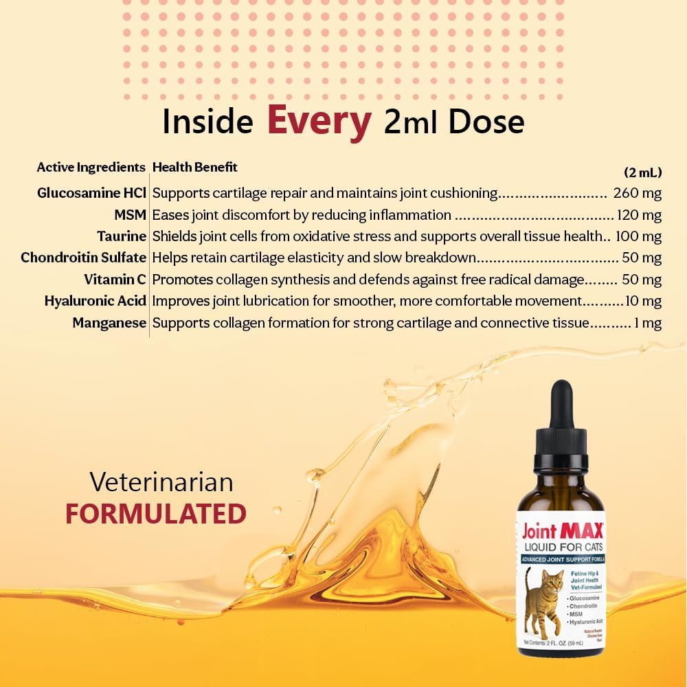 Detailed view of NASC certification logo on Joint Max cat supplement bottle