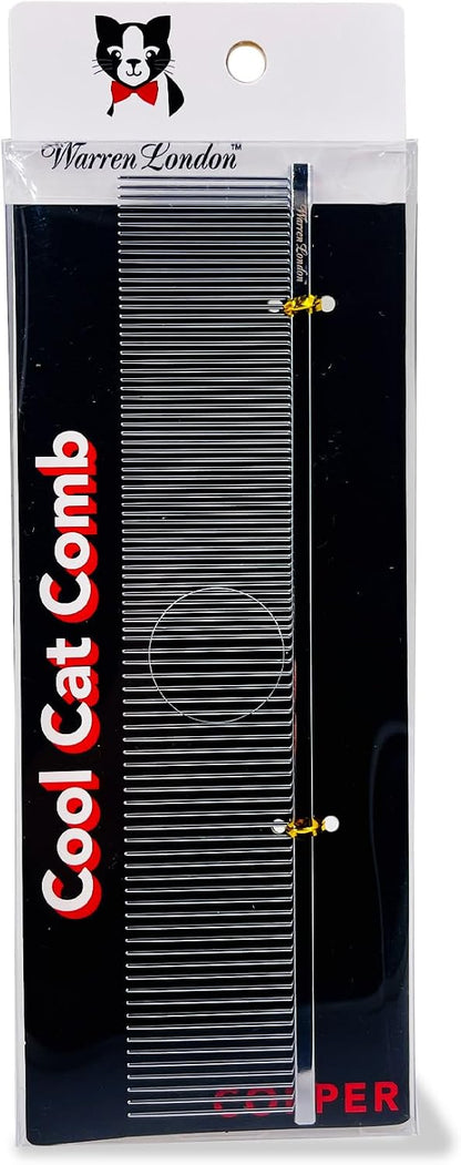 Warren London Carding Cat Comb | 7.5 inches made with Copper | Rounded Tips Prevent Irritation | Dual Tooth Design for Short & Long Hair removes Mats and Tangles - Image 10