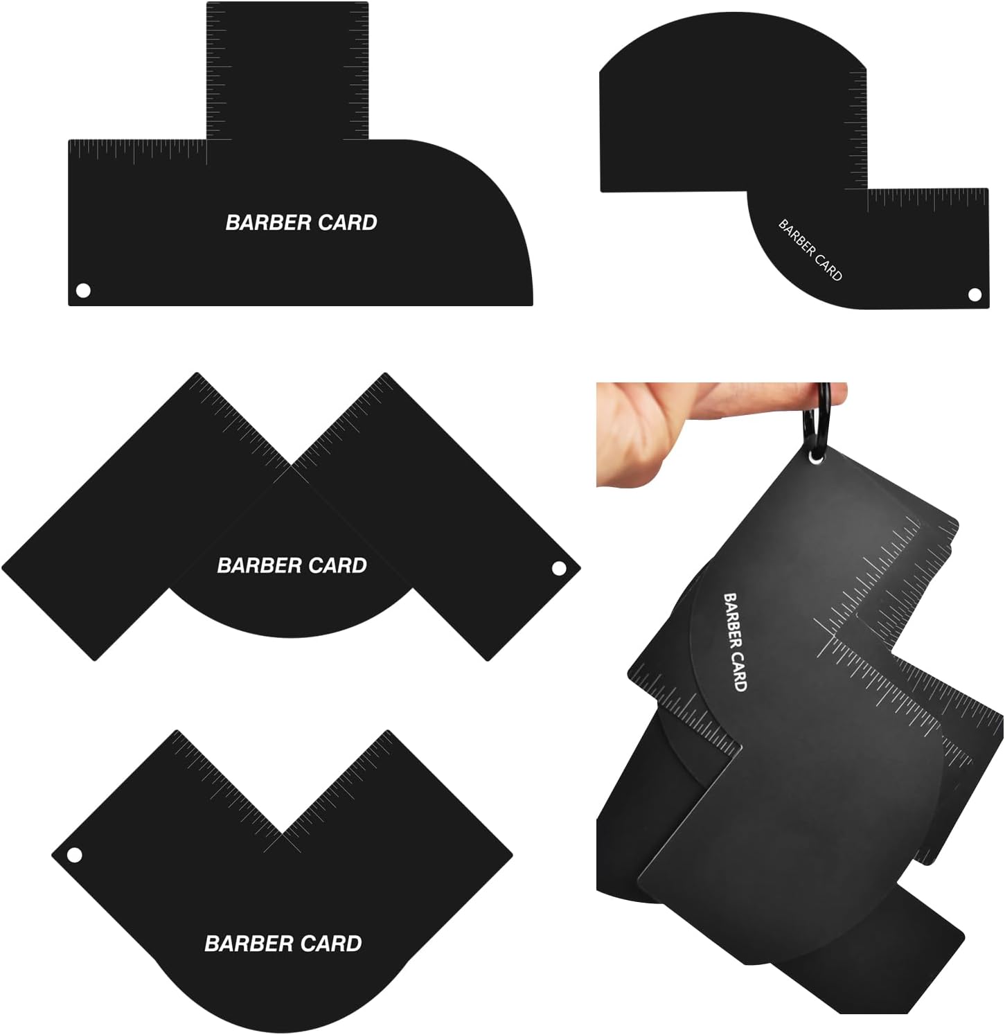 Yartmon barber enhancement card front view featuring precise measurement indicators for hairline shaping.