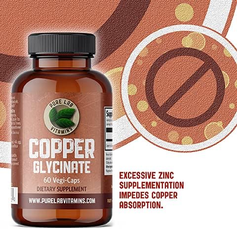 Back label of Pure Lab Vitamins Copper Glycinate showing ingredients