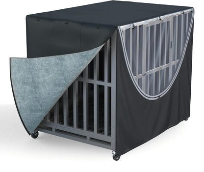 MDHAO heavy duty dog crate cover 48 inch front view for large pet kennel protection