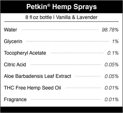 Petkin Hemp Fragrance natural grooming spray for pets