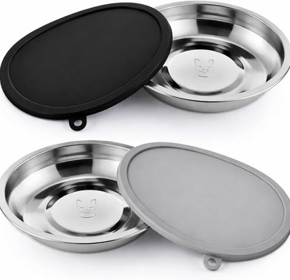 Patelai stackable stainless steel food dishes for indoor and outdoor use