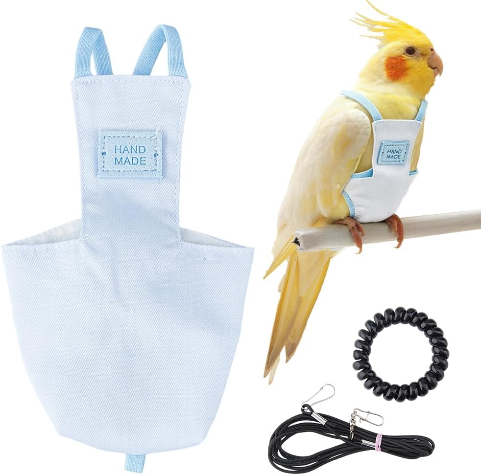 Superfindings parrot diaper and leash front view