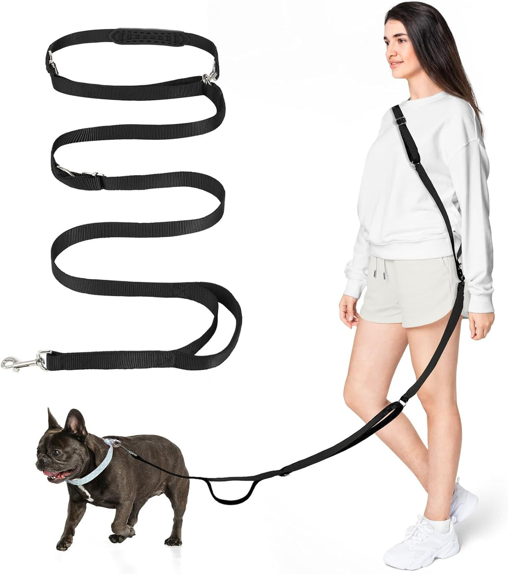 Tivray hands free dog leash 8.5ft black front view