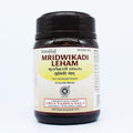 Kottakkal Arya Vaidya Sala Mridwikadi Leham 200 grams bottle front view for respiratory health.