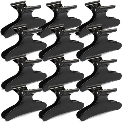 Ondder black butterfly hair clips front view for pro salon sectioning
