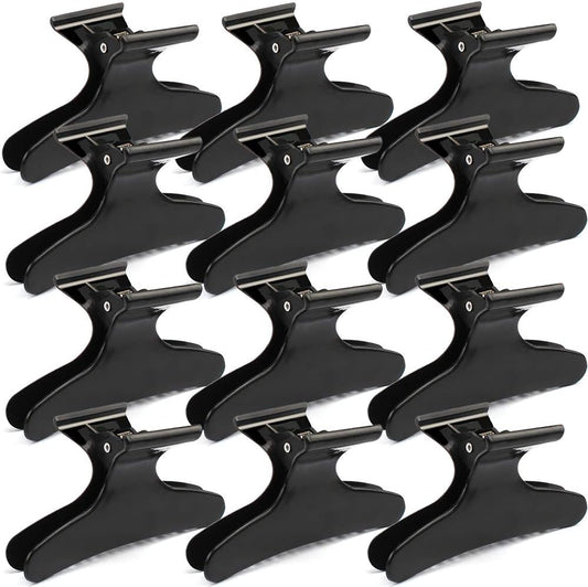 Ondder black butterfly hair clips front view for pro salon sectioning
