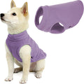 Gooby Stretch Fleece Dog Vest in lavender front view on a small dog.