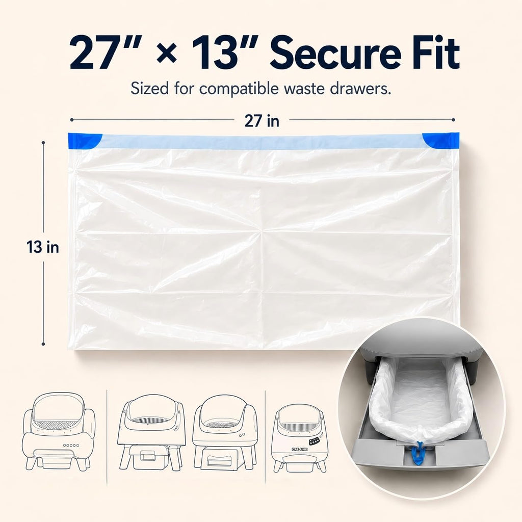 Heavy duty three mil thickness waste drawer bag close up highlighting leak proof material
