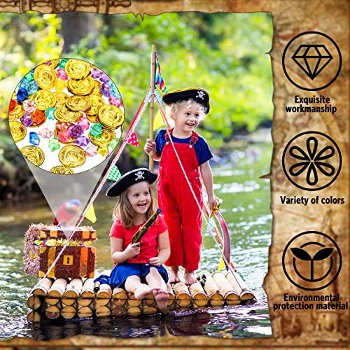Hanaive birthday party treasure chest filler coins and acrylic gems set