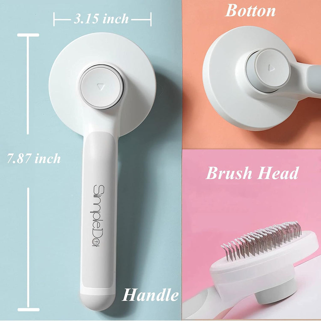 SimpleDot waterproof pet grooming brush being rinsed under water