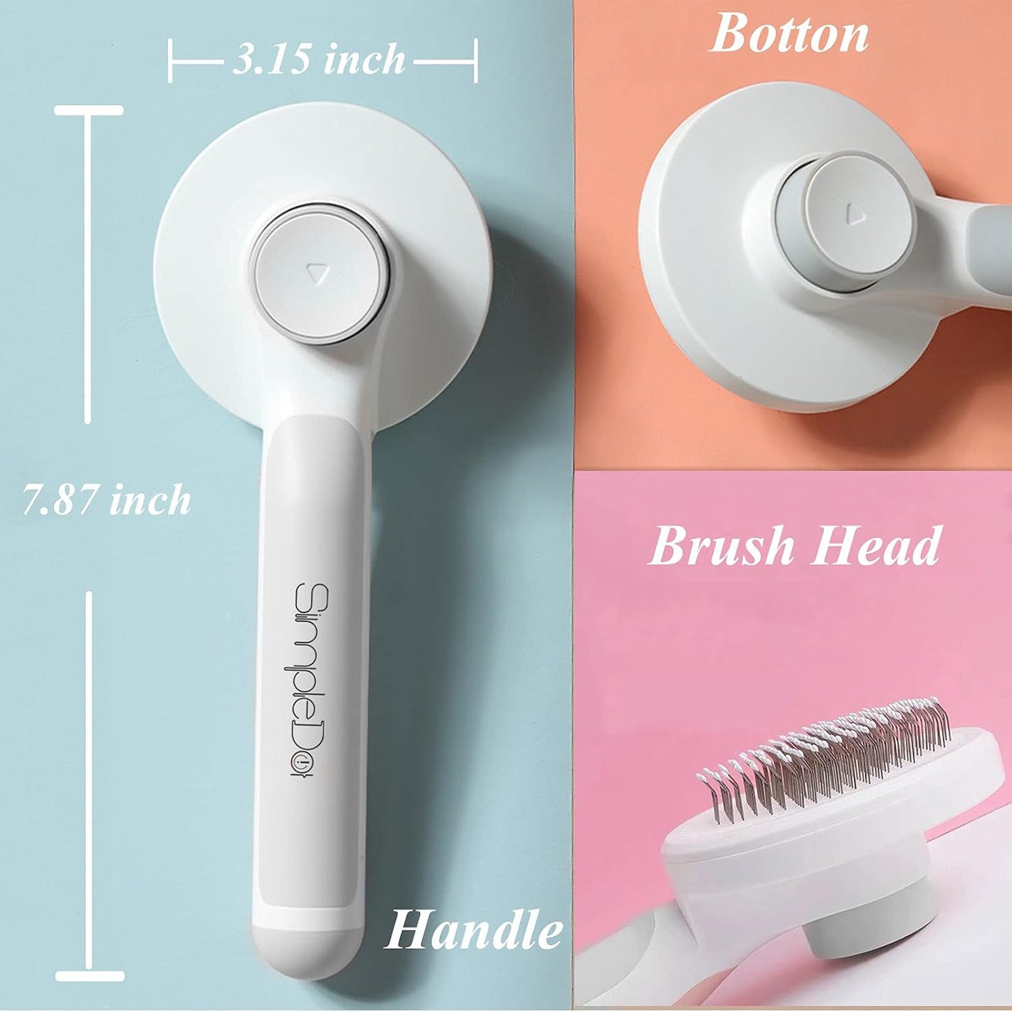 SimpleDot waterproof pet grooming brush being rinsed under water