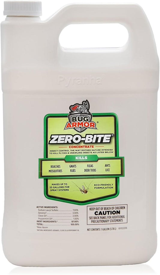 Pyranha Bug Armor Zero-Bite Concentrate Refill one gallon front view natural insect repellent