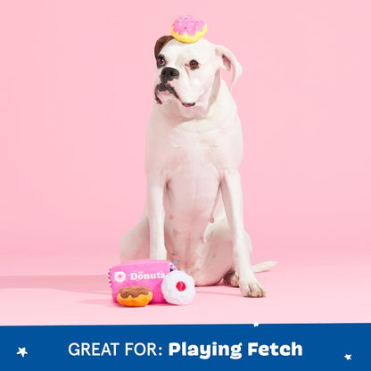 Detailed view of Barkbox donut box toy texture