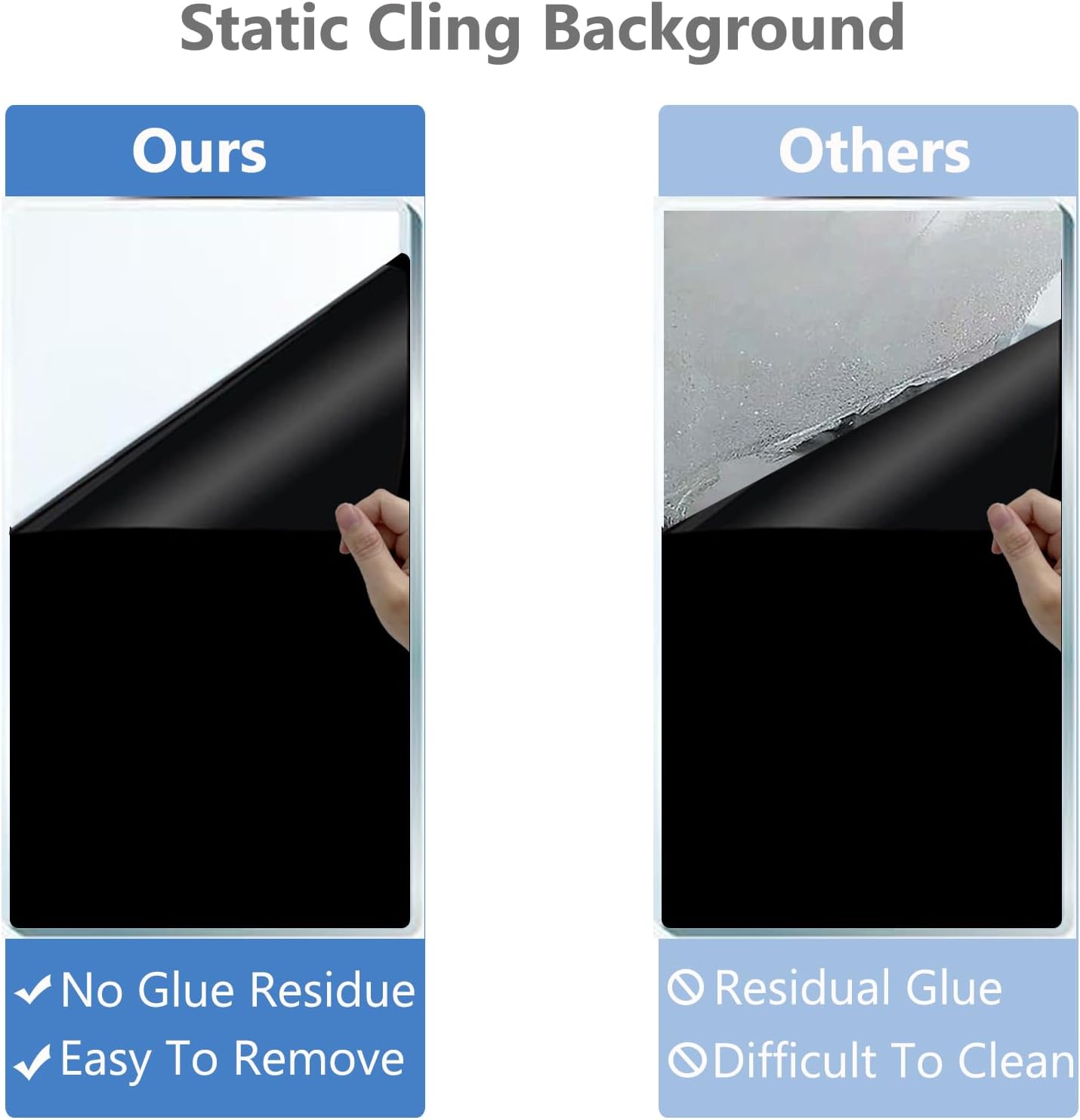 XCNO Static Cling Backdrop concealing filters and wires behind a fish tank