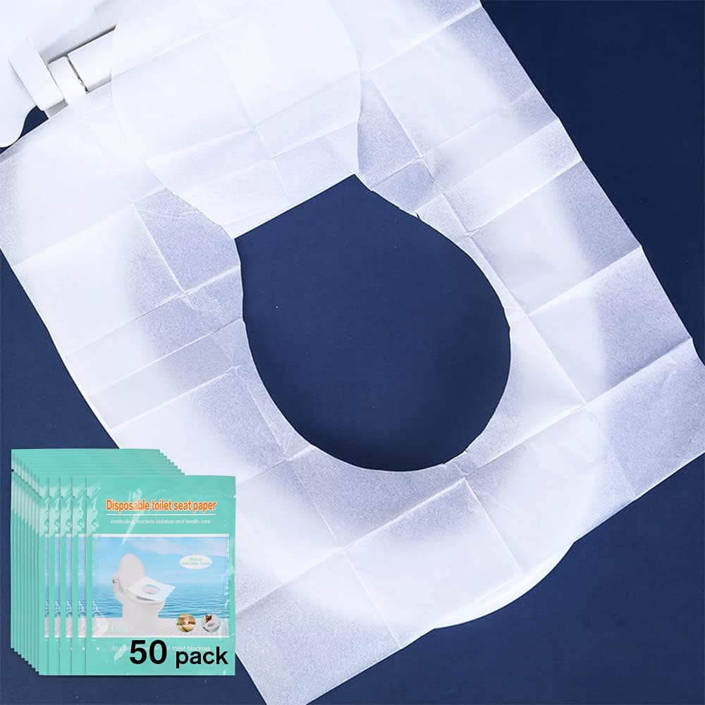 KLOLKUTTA disposable toilet seat covers front view of the travel packaging.