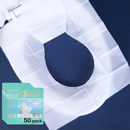 KLOLKUTTA disposable toilet seat covers front view of the travel packaging.
