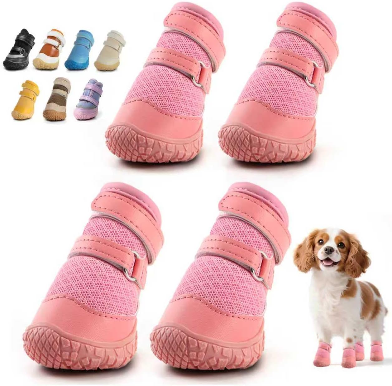 Dog Shoes for Small Dogs, Breathable Dog Boots Paw Protector for Hot Pavement Winter Snow, Dog Booties with Reflective Strips Rugged Anti-Slip Sole for Hardwood Floors Walking Black Size 1 - Image 15