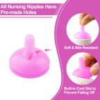 Pink large pet feeding nipple with syringe ventilation valve feature