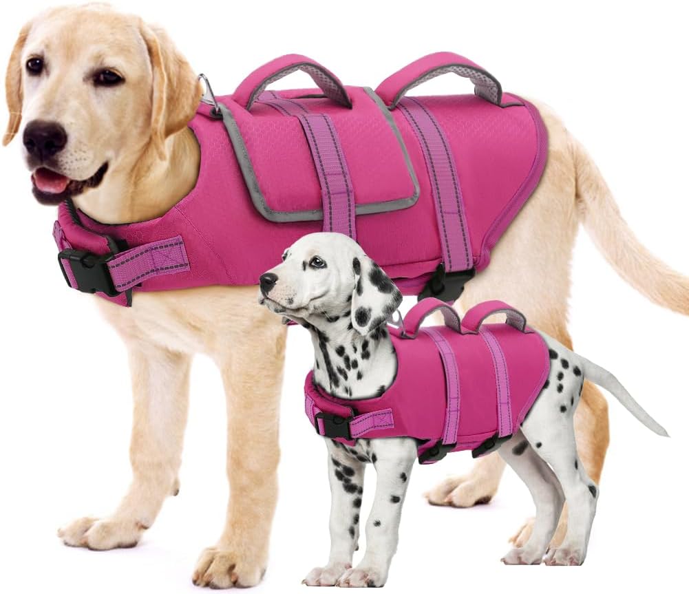 EMUST Dog Life Vest for Swimming, Reflective Large Dog Life Jacket with Two Rescue Handle, High Buoyancy Pet Floating Vest for Medium Large Dogs, Blue, XXL - Image 10