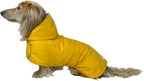 Hudson Hound weather resistant canine jacket packaged flat showing authentic brand details.