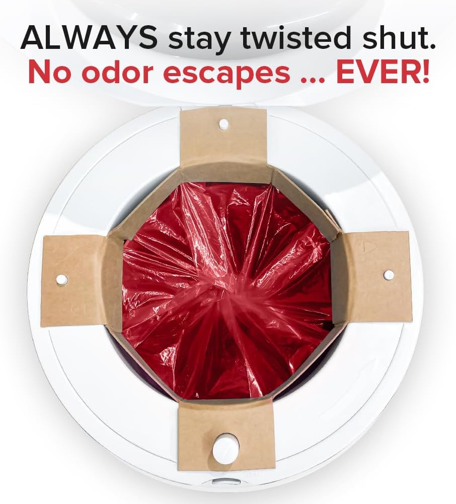 Red Rocket self sealing cat litter disposal bags side angle view