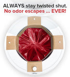 Red Rocket self sealing cat litter disposal bags side angle view