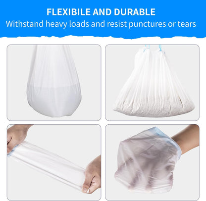 Puncture resistant fifteen liter cat litter bag showing high stretchability