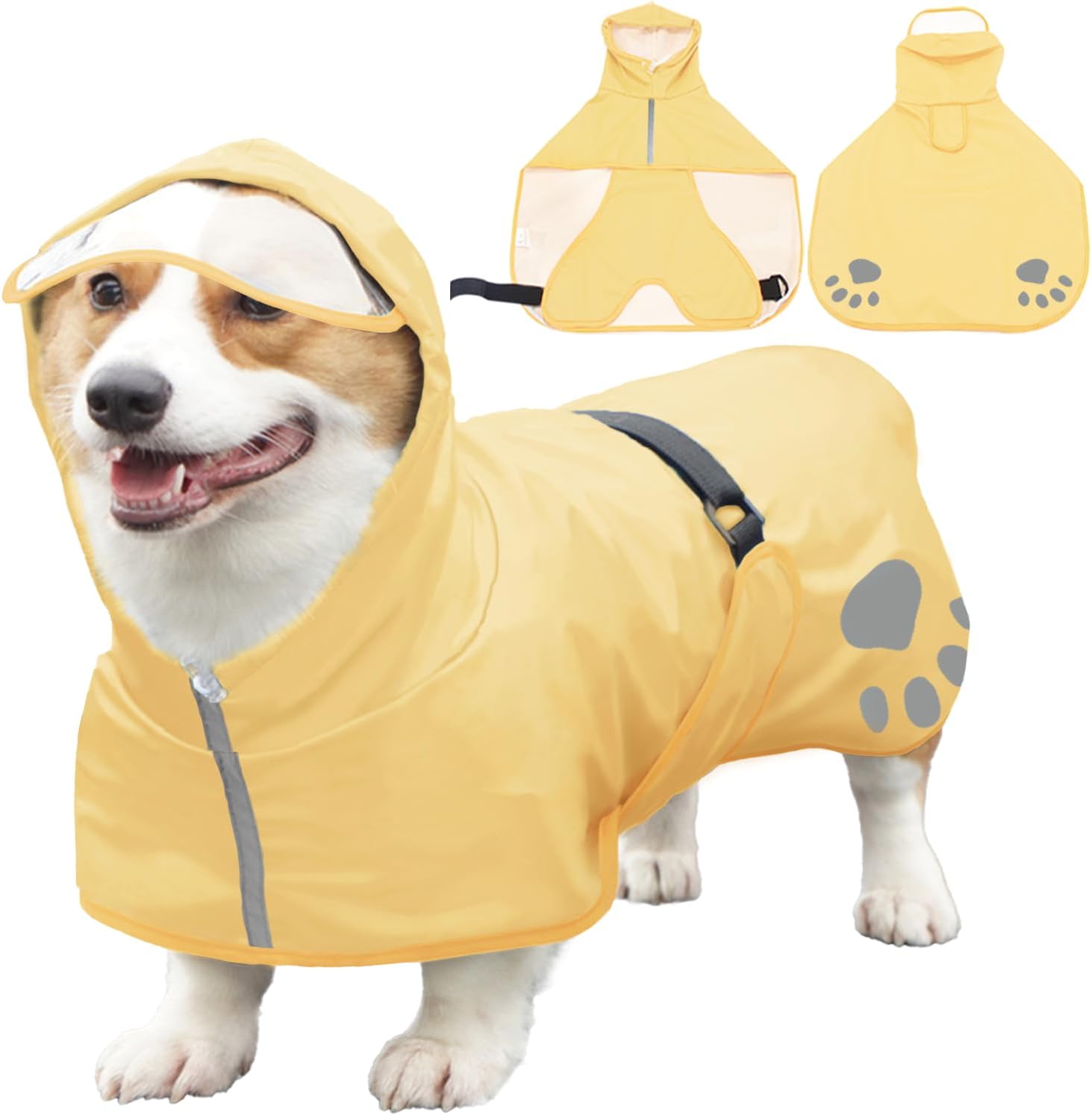 Premium USA imported dog raincoat for small medium and large breeds.