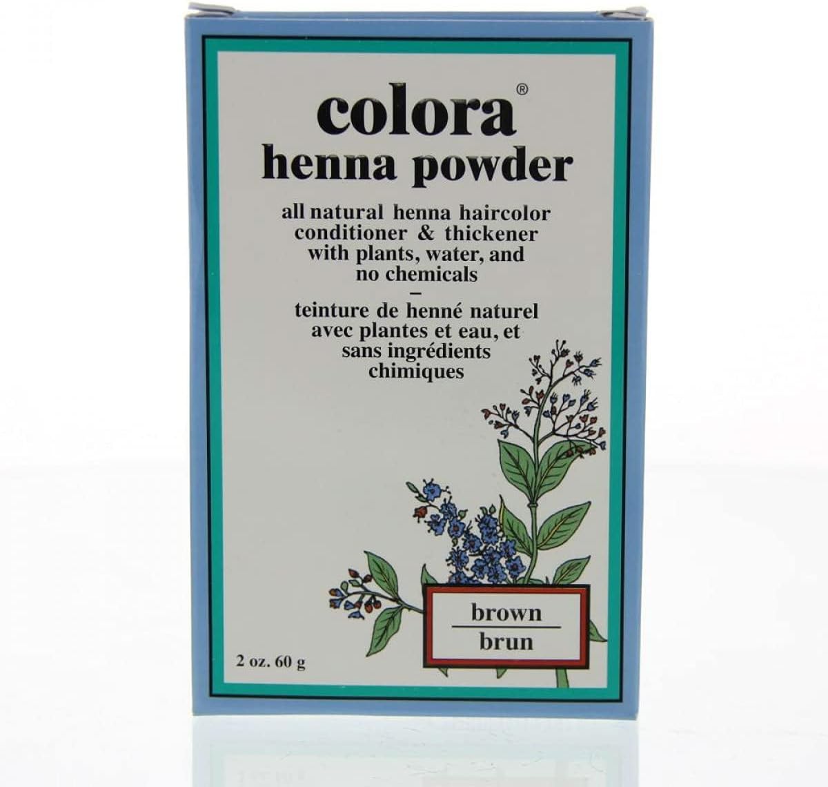 Colora Henna Powder Brown hair color box front view