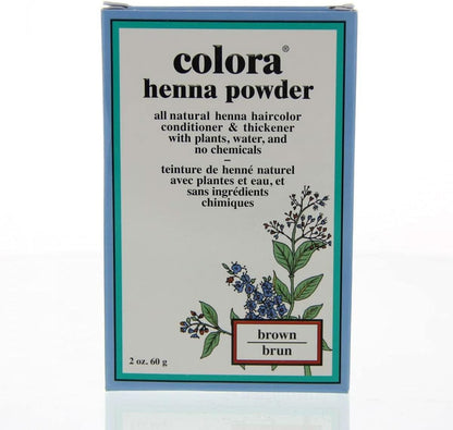 Colora Henna Powder Brown hair color box front view