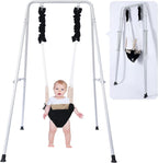 Hapfan baby jumper and toddler swing front view with white frame