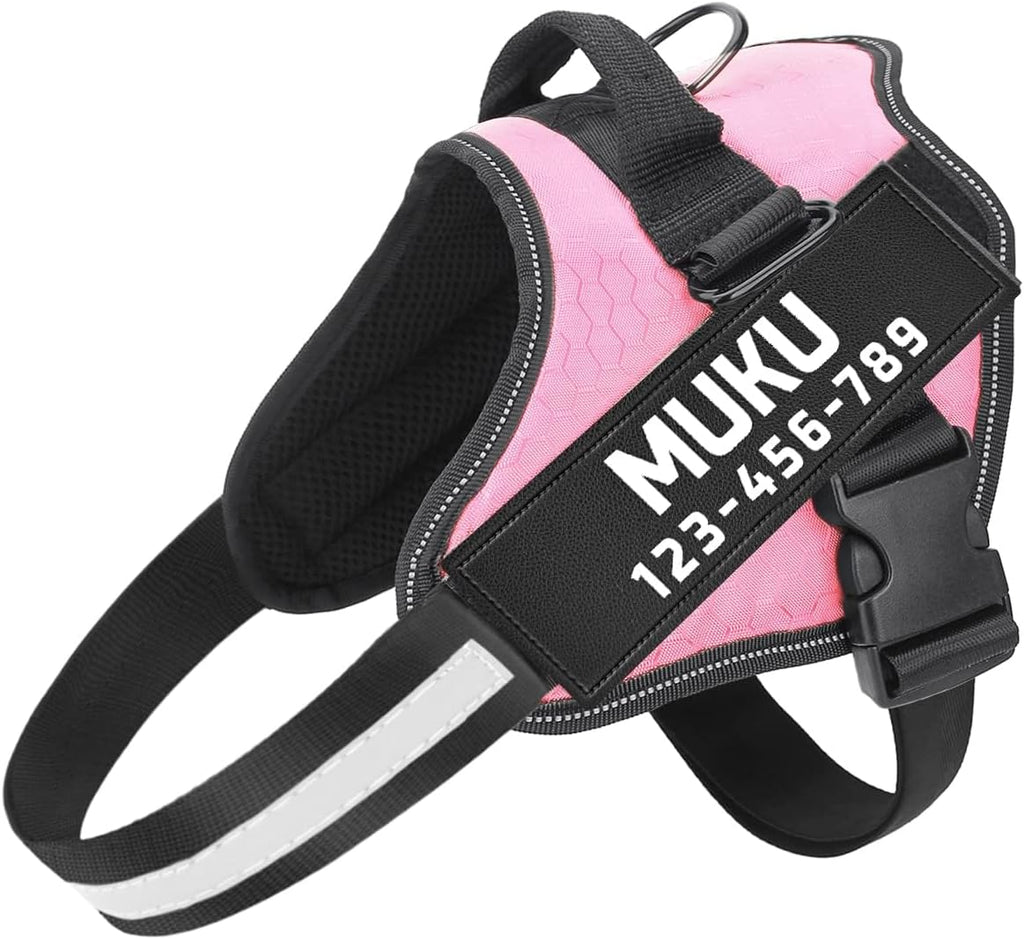 MUMUPET Service Dog Harness, No Pull Reflective Adjustable Vest with Handle, Soft Breathable Padding for Small Dogs, 2 Removable Velcro Patches (Red, S) - Image 14