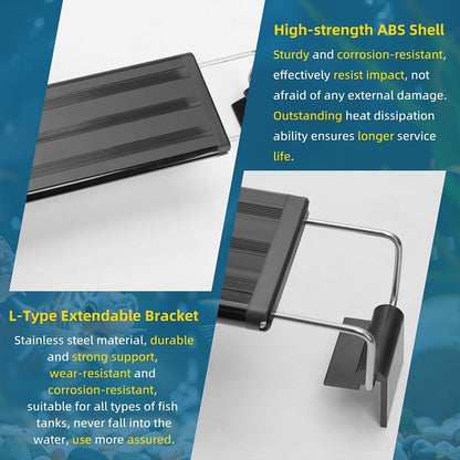 DaToo full spectrum light fixture showcasing the corrosion-resistant extendable stainless steel stand