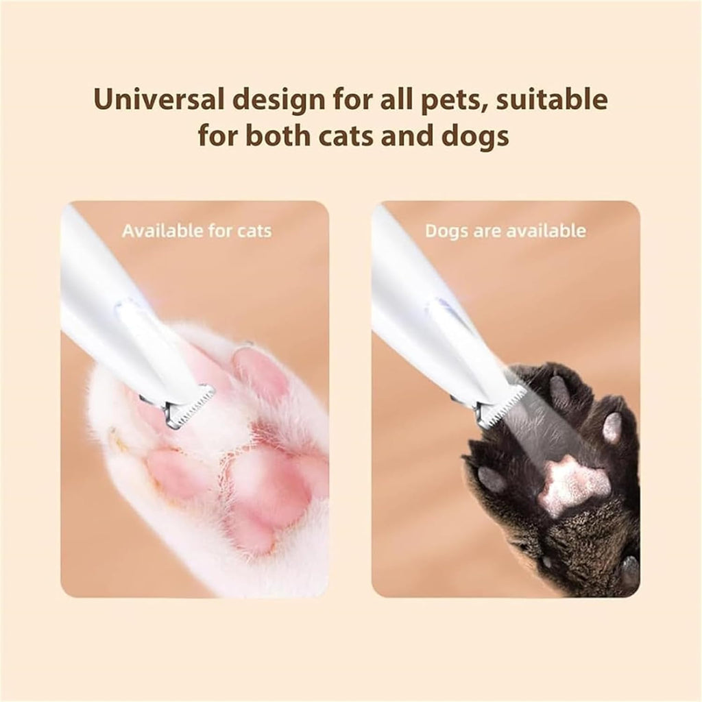 Ergonomic handle and digital battery indicator screen of the unbranded cat trimmer.