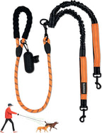 Double Dogs Leash - Removable Main Lead Rope with Splitter, No Tangle 2 Dog Coupler, Reflective No Pull Bungee, 3 Handle, D-Ring, Extra Long for Walk Train Medium Large Two Pet (Blue) - Image 9