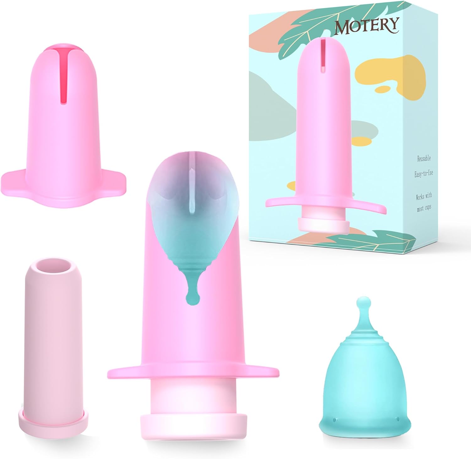 Mottery Menstrual Cup Applicator and Steamer front view for easy period care.