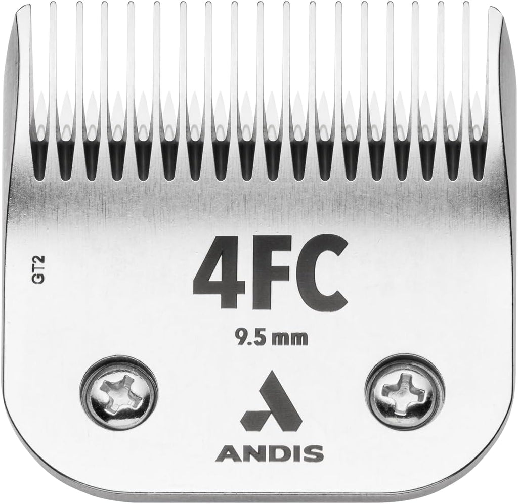 Andis carbon infused steel ceramic pet blade showcasing deep teeth and rust resistant chrome finish