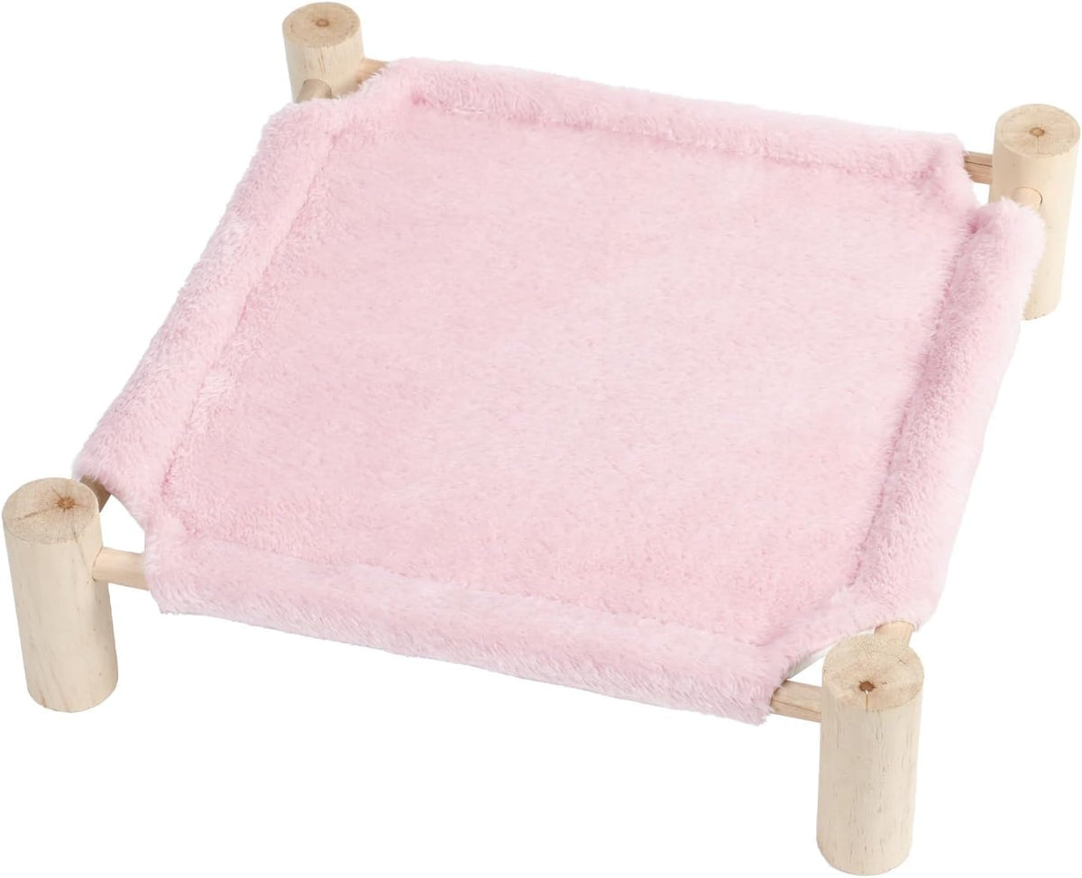 Patas Lague Cat and Dog Hammock Bed for Small Dogs, Brethable Wooden Cat Pet Rabbit Elevated Cooling Outdoor Bed Cots Furniture for Summer Monstera Leaf - Image 12