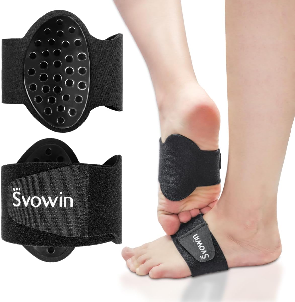Svowin Arch Support Compression Sleeves front view showing honeycomb design.