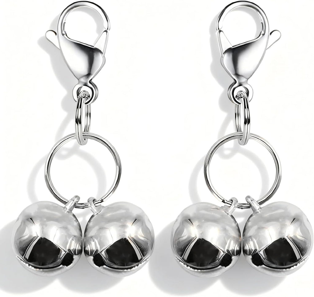 Lifestyle shot of the metallic pink pet pendant charm highlighting its high visibility color and gloss finish