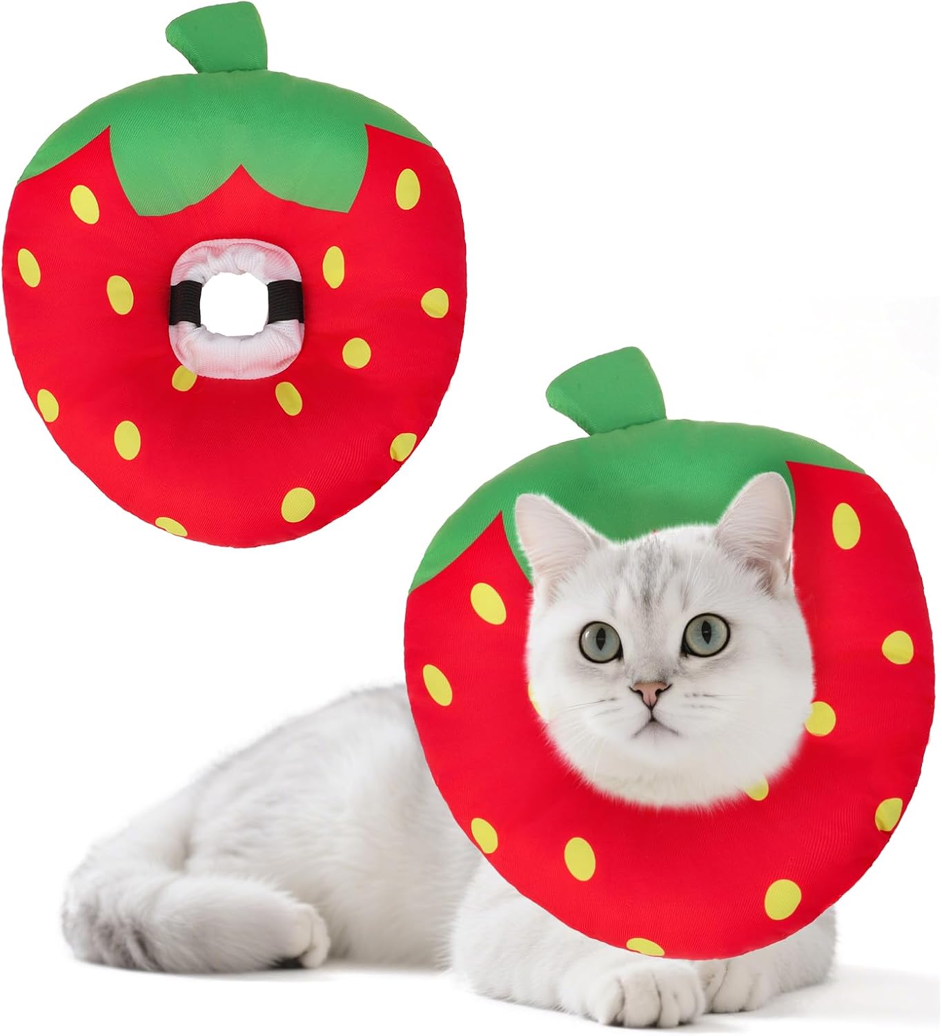 BEAUTYZOO Cat Cone Collars Soft, Cat Recovery E Collars After Surgery to Stop Licking, Adjustable Elizabeth Circle Collar Cute Pet Donut Pillow for Cats Kitten Small Dogs, Cute Shark S - Image 12